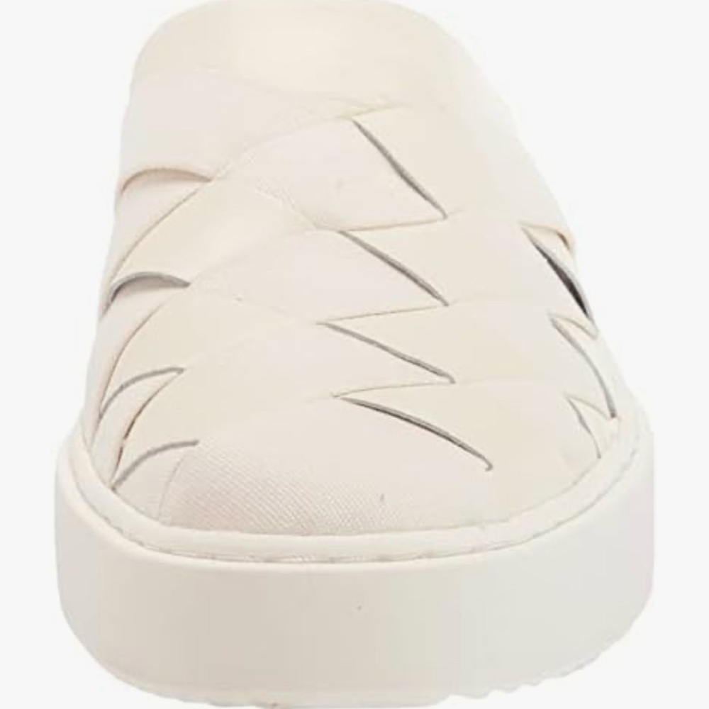 NWT Lucky Brand Leather Killian Pristine White Slip-On Woven Mules - Picture 4 of 8